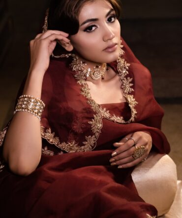 Maroon Zardozi Saree