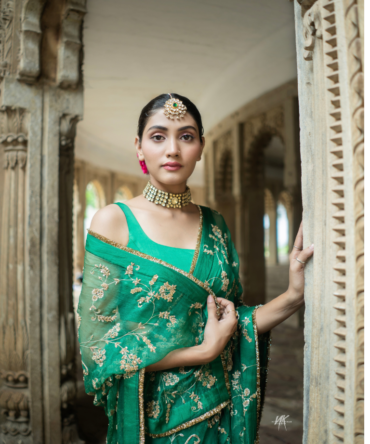 Green Jaal Saree